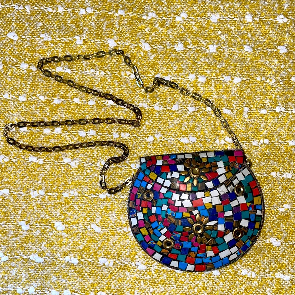 Himalayan Handmade Tibetan Vintage Mosaic Purse